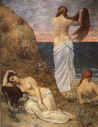 Pierre Puvis de Chavannes Young Girls on the Edge of the Sea Norge oil painting art